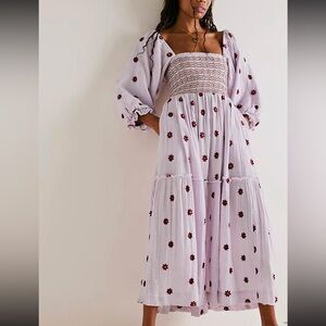 Free People ‘Dahlia’ Embroidered Maxi Dress XS
